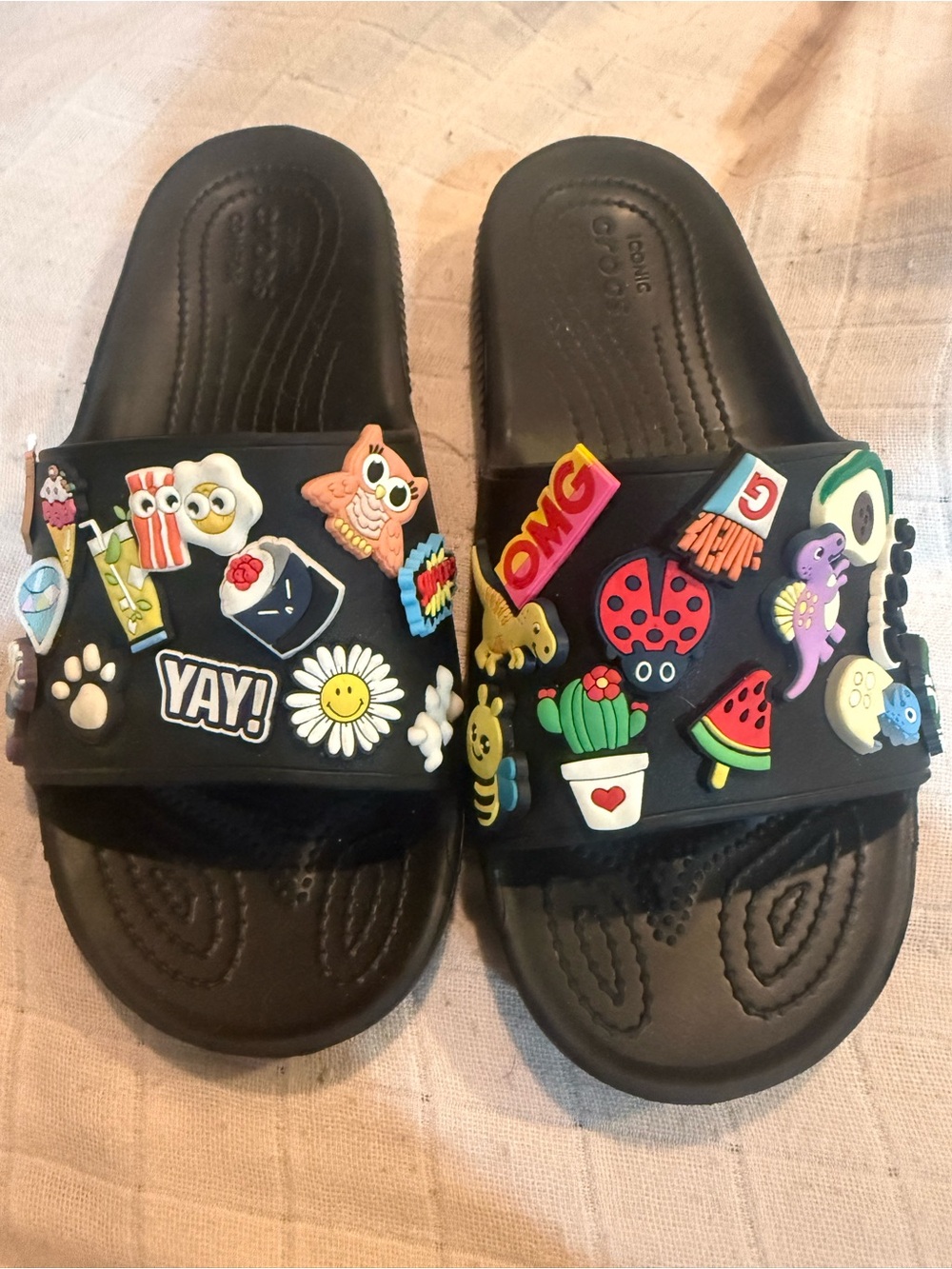 Men’s black classic crocs slides